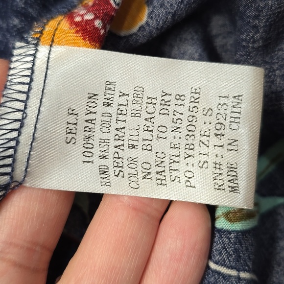 {KORI America} Floral V-Neck Top - Multicolor With Tassles - Picture 12 of 12